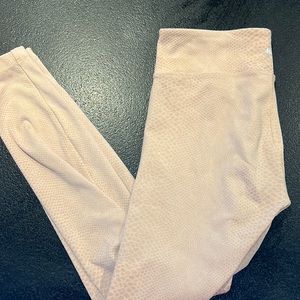 Koral pink snakeskin leggings